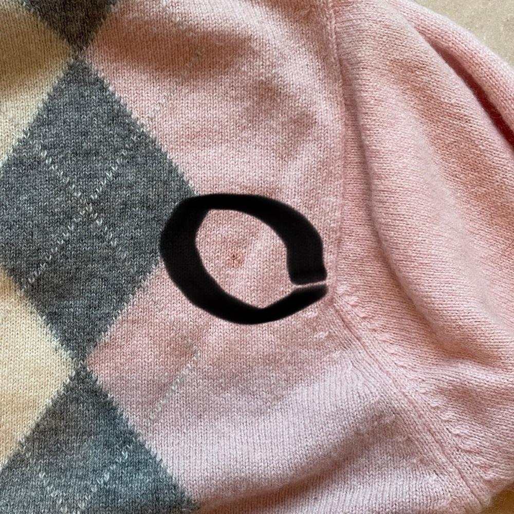 Pringle washable wool sweater l pink argyle - Picture 10 of 11